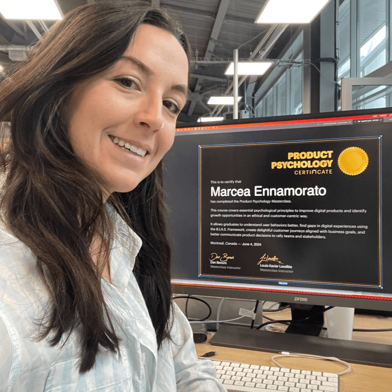 Marcea Ennamorato’s Product Psychology certificate