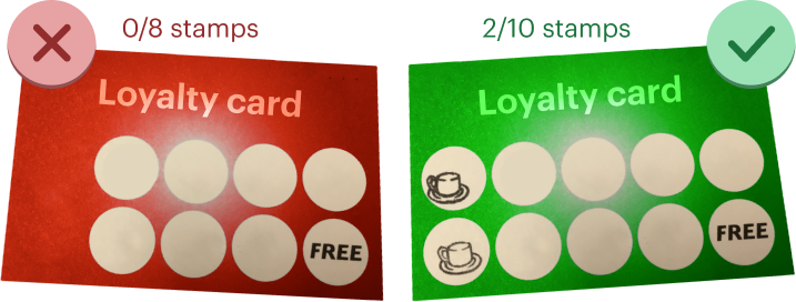 10-stamp loyalty card vs 8-stamp loyalty card